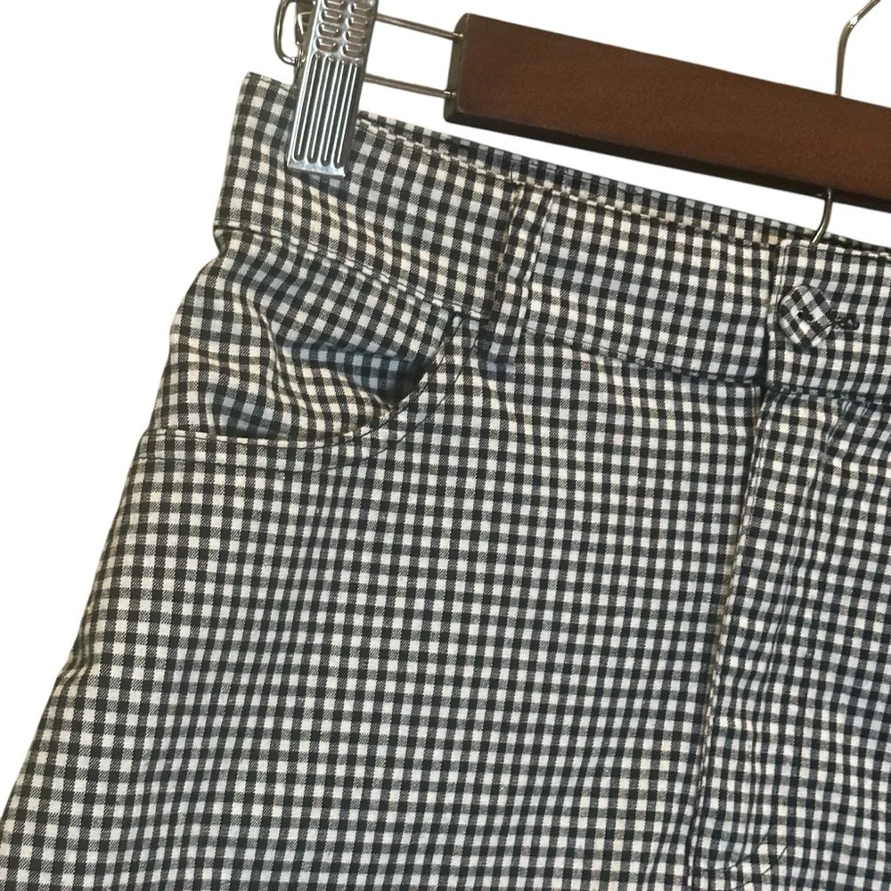 John Galt Black White Gingham Plaid Print Mini Skirt Women’s Size XS